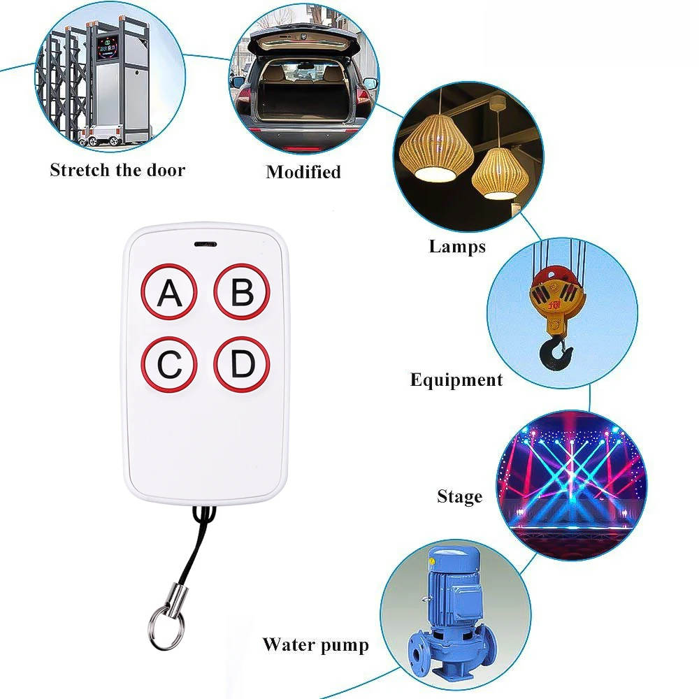 Garage Door Remote Control Duplicator 433MHz Code Grabber Clone Gate Key Fob Command Hand Transmitter