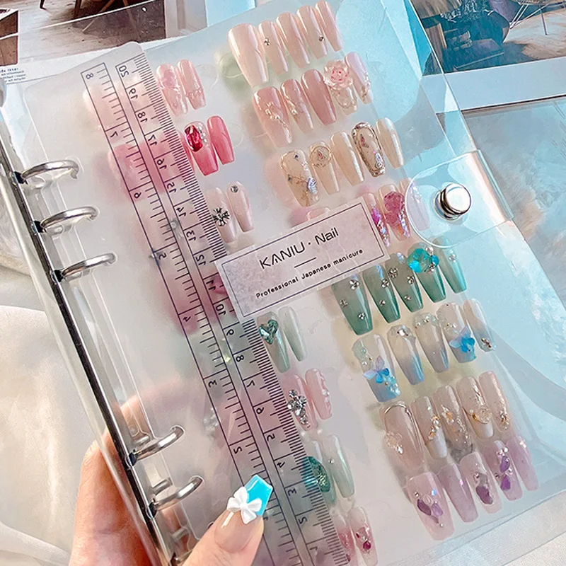 Clear Nail Swatch Binder Book Nail Color Swatch Album PVC Storage Display Albums Nails Sample Display Nail Swatch Storage Album