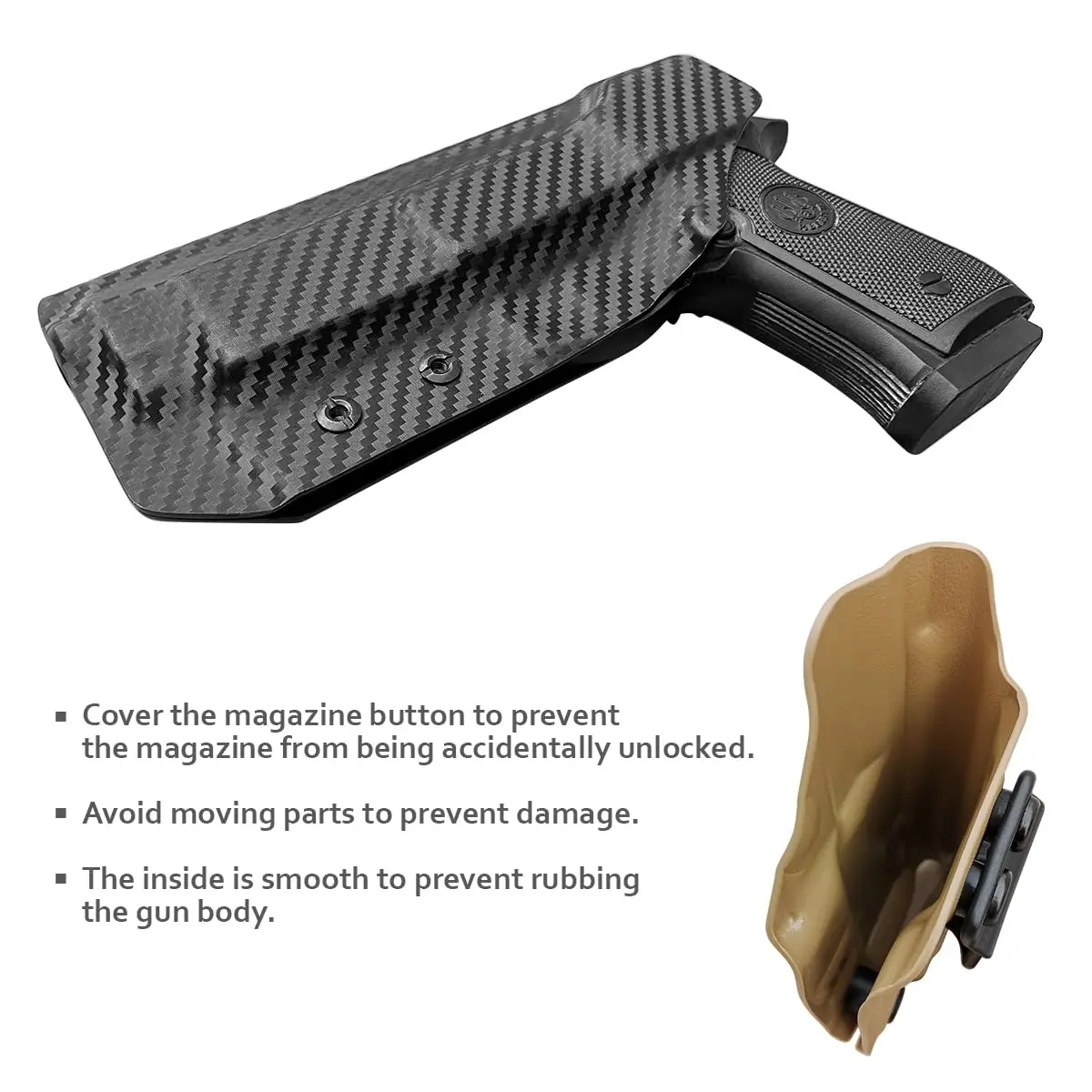 POLE.CRAFT Beretta 92FS 92A1 96A1 Holster Carbon Fiber IWB Kydex Holster for Beretta 92 A1 / 96 A1 / 92 FS Case