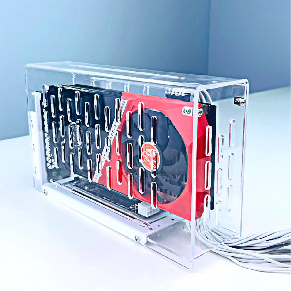 graphics card display case GPU / Graphics Video Card Display Holder & Stand. Black Aluminum Shell Foot main image 1