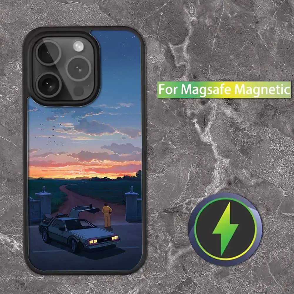 حافظة هاتف السيارة B-Back To The F-Future لهاتف iPhone 17,16,15,14,13,12,11,Pro,Max,Plus,Mini,SE4,E شحن لاسلكي Magsafe مغناطيسي