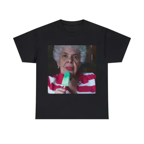 Unisex T Shirt Adult Old Grandma Eating A Popsicle Funny Gag Novelty Tee Gift For Men Clothing Women Short Sleeve Tees