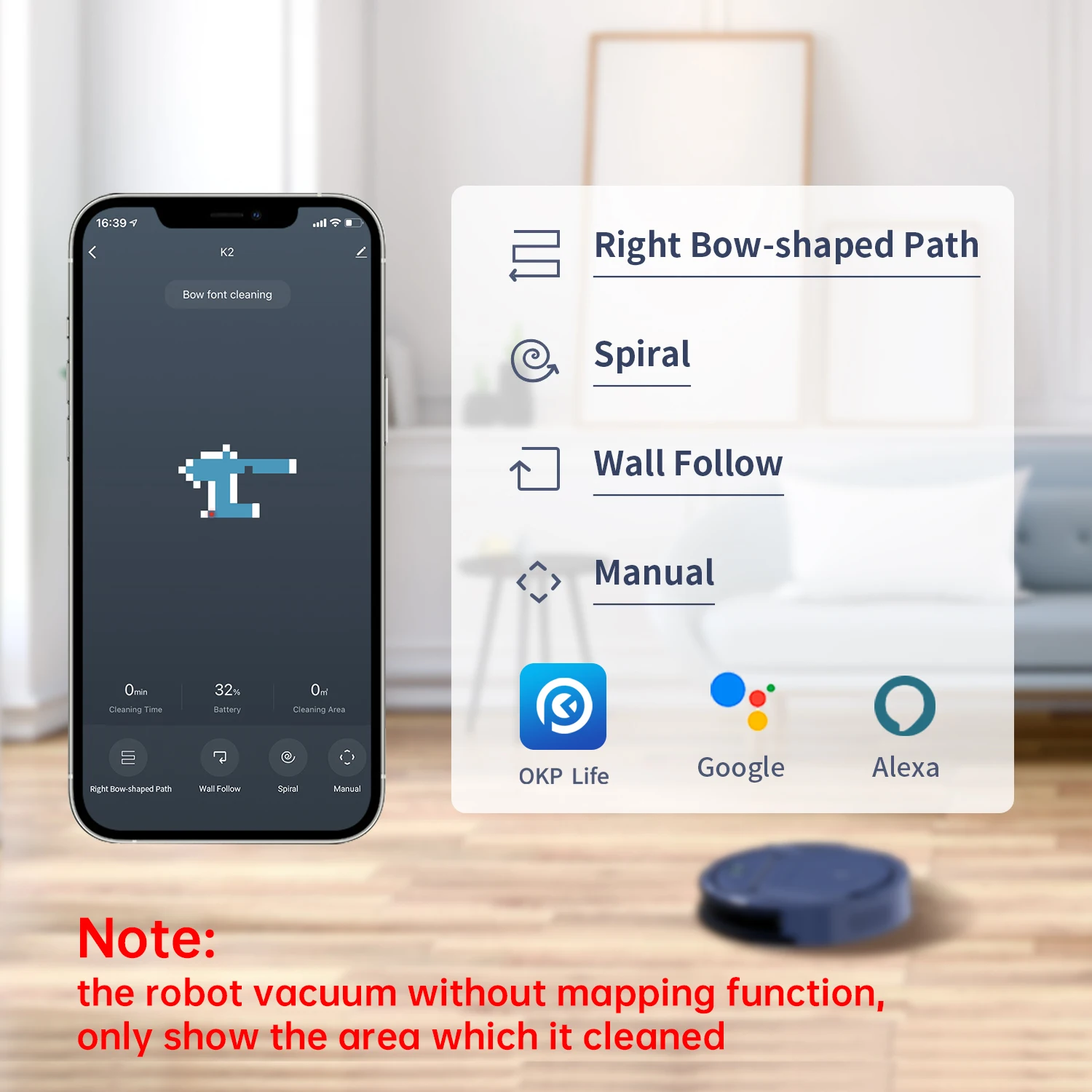 Aspiradora robot Lefant M210 Pro+, succión potente de 4000 Pa, 200 minutos de autonomía, autorecarga automática, control por Wi-Fi/App/Alexa