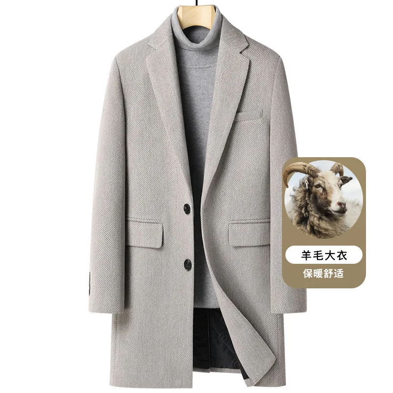 

Men Woolen Overcoat Thick Trench Coat Men Slim Fit Men's Thickened Coats casacos de inverno masculino