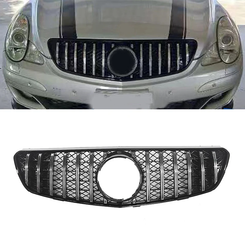Car Front Grille GT Style Mesh Grill For Mercedes-Benz R-Class W250  R320 R350 R500 R550 2005-2010 ABS Grills