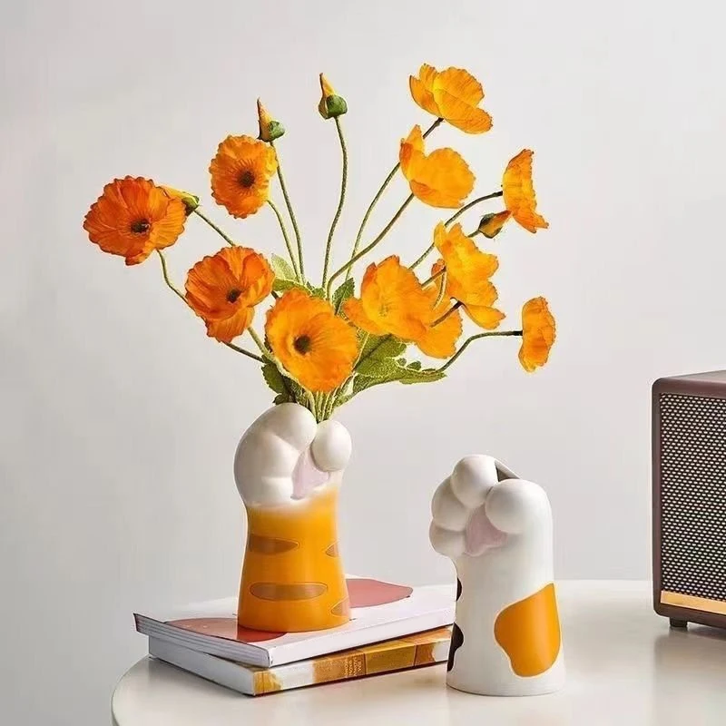 Creative Vase Cat Claw Ornaments Desktop Living Room Home Porch TV Cabinet Office Flower Arrangement Decorations Planter
