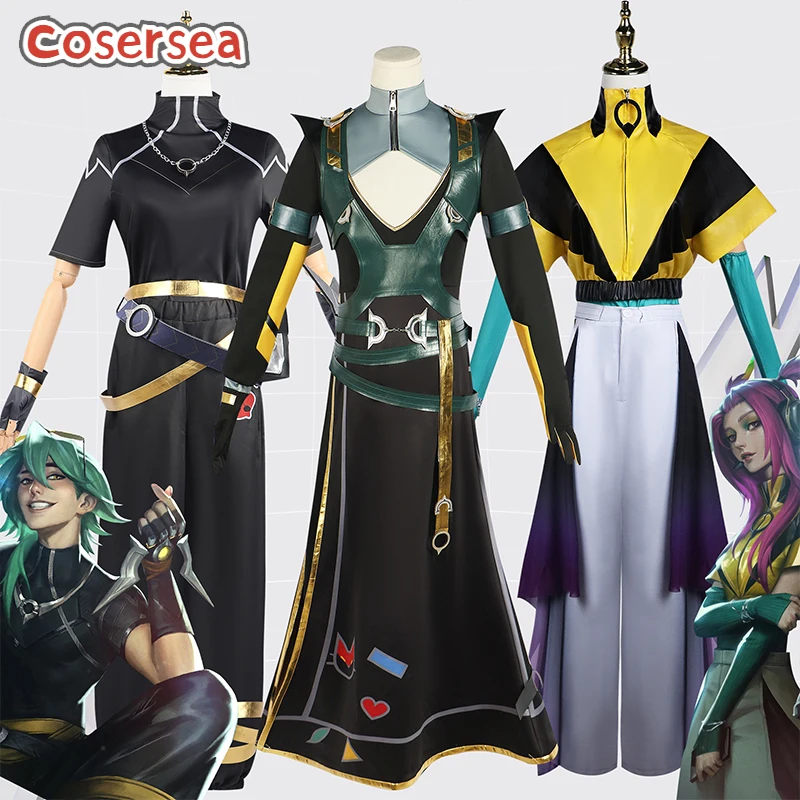 

Cosersea Ezreal Cosplay Costume Game LOL Heartsteel Ezreal Yone Alune Aphelios Halloween Women Dress Uniform Outfit Fullset