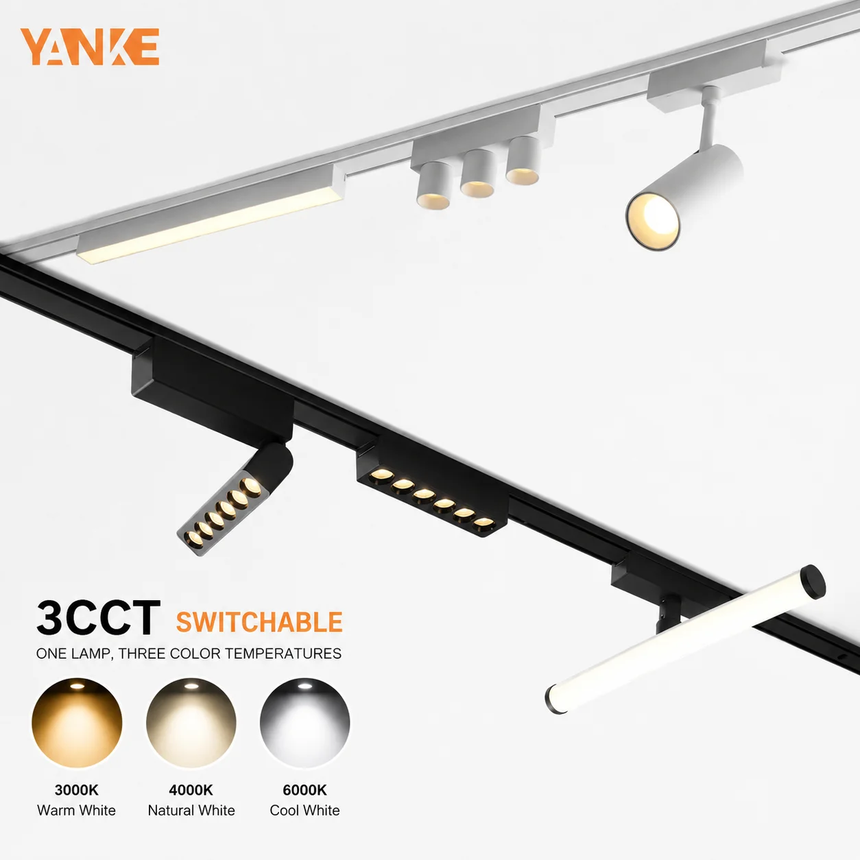 6mm Ultra Thin Magnetic LED Track Light 48V 3CCT Surface Mounted Magnet Rail Spotlight Ceiling Lighting for Living Room