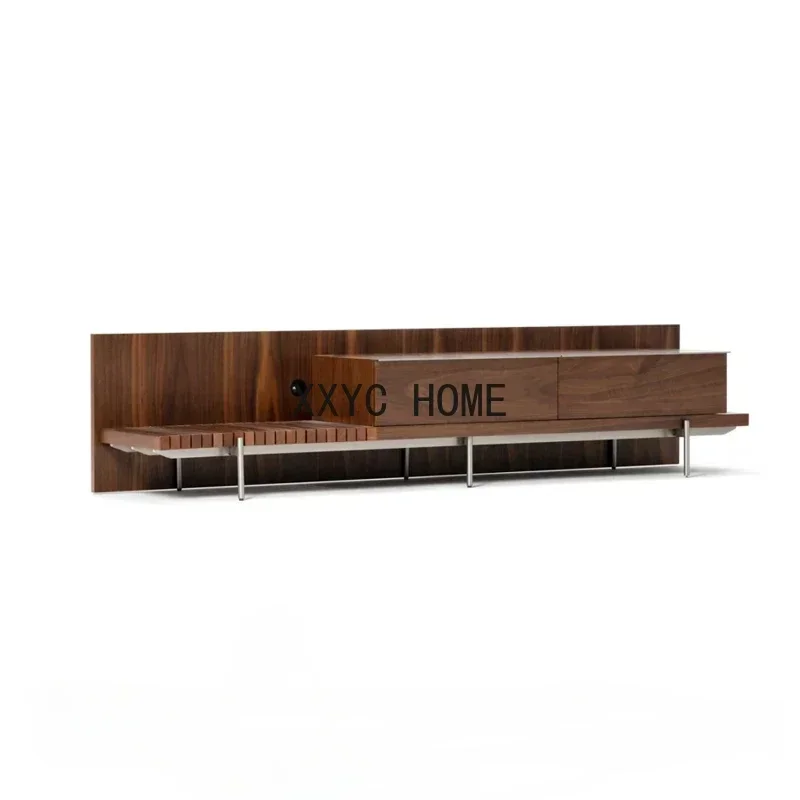 Black Oak Wood Grain Home TV Cabinet Side Cabinet Table-Console Sofa Strip Lobby