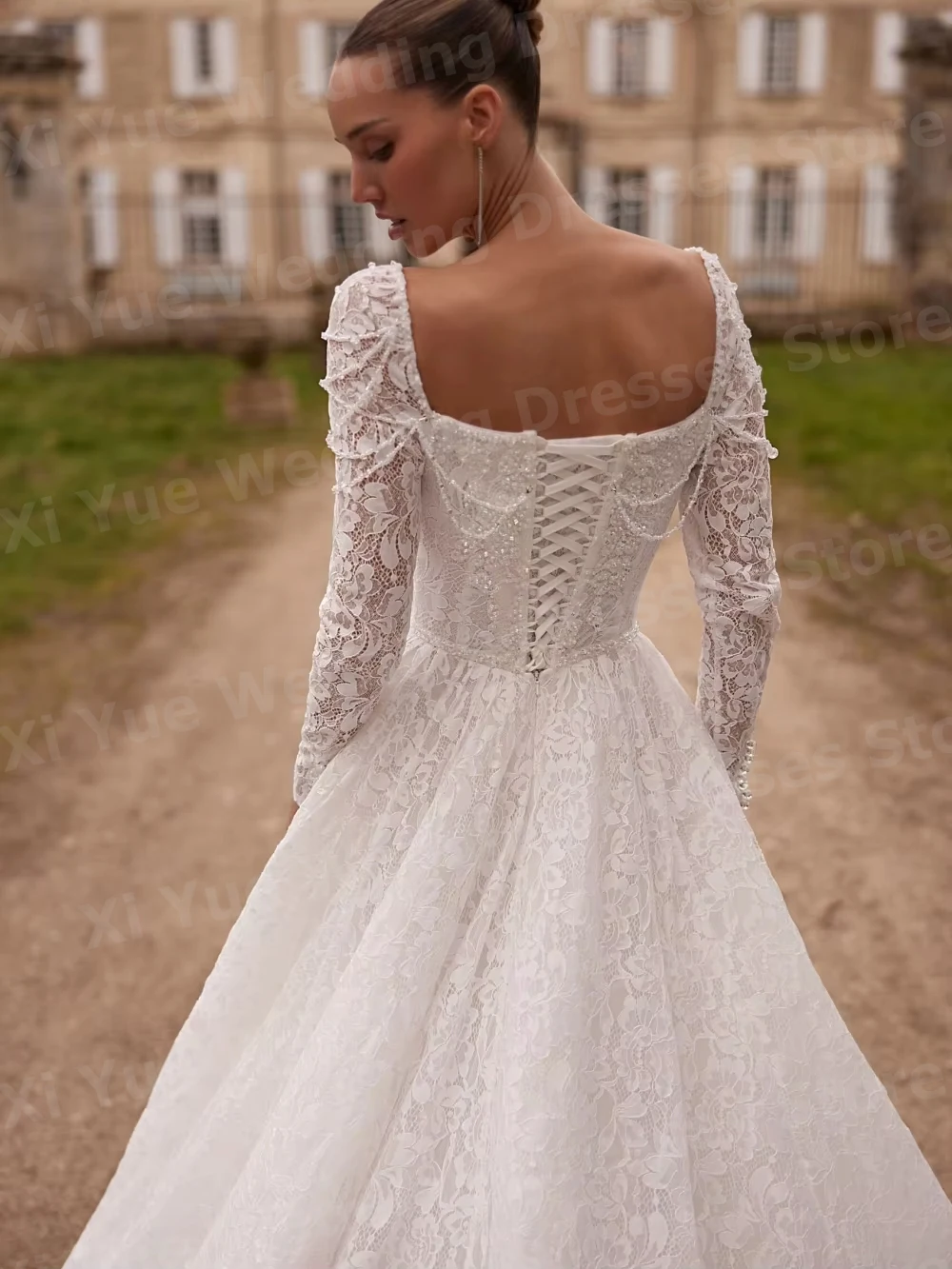 Abiti da sposa in pizzo da donna eleganti e affascinanti Vestido De Novia Graziosi abiti da sposa a maniche lunghe Robe De Mariée personalizzati