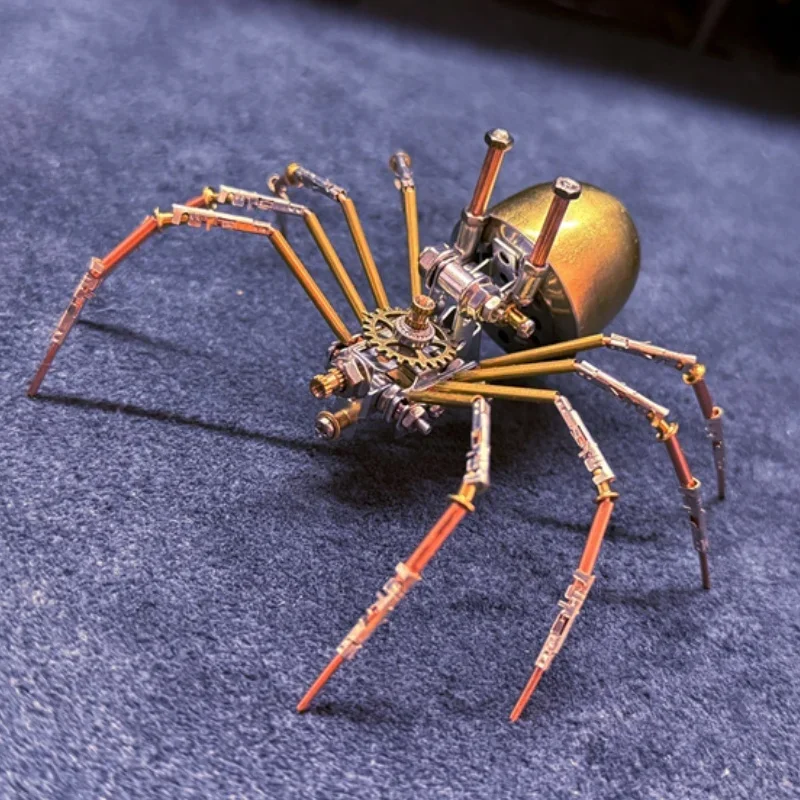Diy aranha metal modelo kits de construção para adultos crianças cyberpunk insetos mecânicos montagem brinquedo 3d quebra-cabeças brinquedos presente