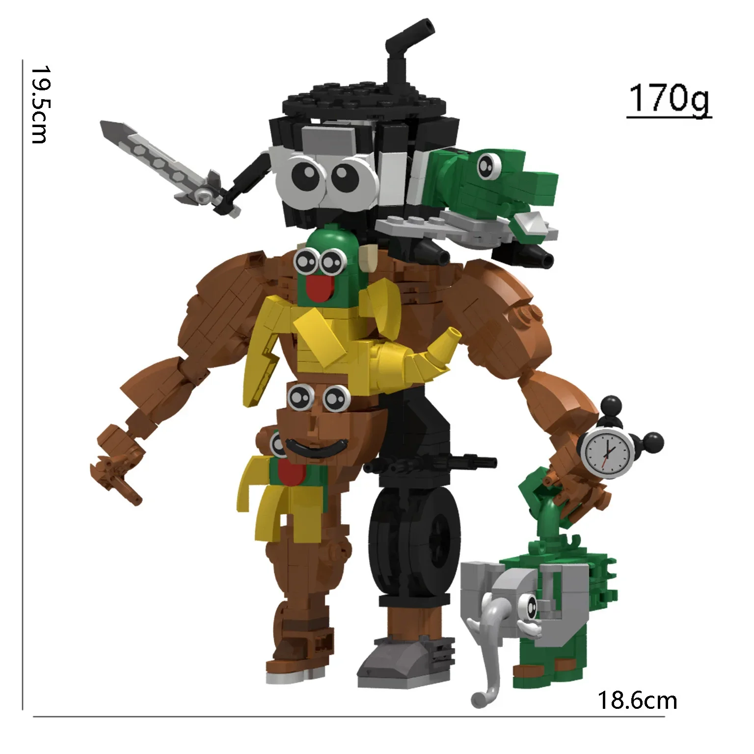 MOC Animal Beast Fusion Monster Model Assembly Building Blocks Creative Series Frog/Shark Collectible Ornament Bricks Toys Gifts