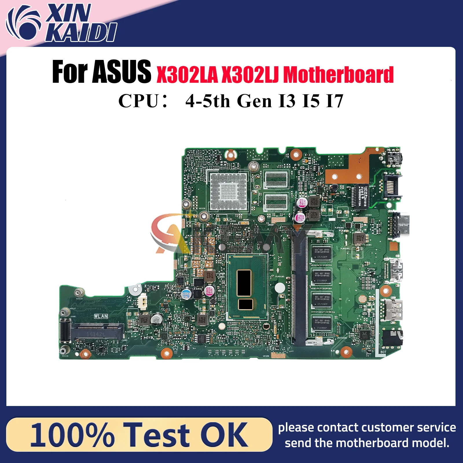 

X302LA Laptop Motherboard For ASUS VivoBook X302L X302LJ X302LA Notebook Mainboard With I3 I5 I7 CPU 100% tests OK fast shipping