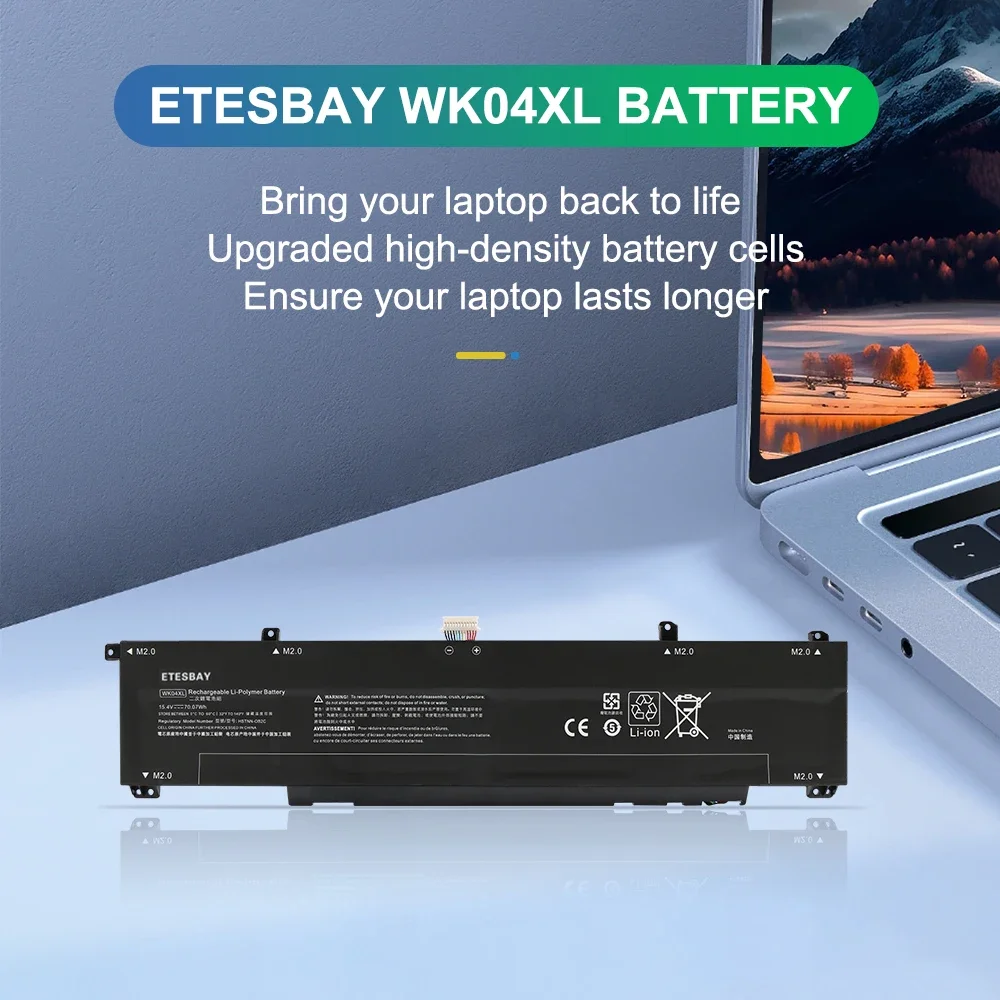 ETESBAY WK04XL Laptop Battery For HP OMEN 16-b 16-c HP Victus 16-e 16-d 15-f Series  HP Victus 16-D0001UR 16-D0023DX 16-E0005UA