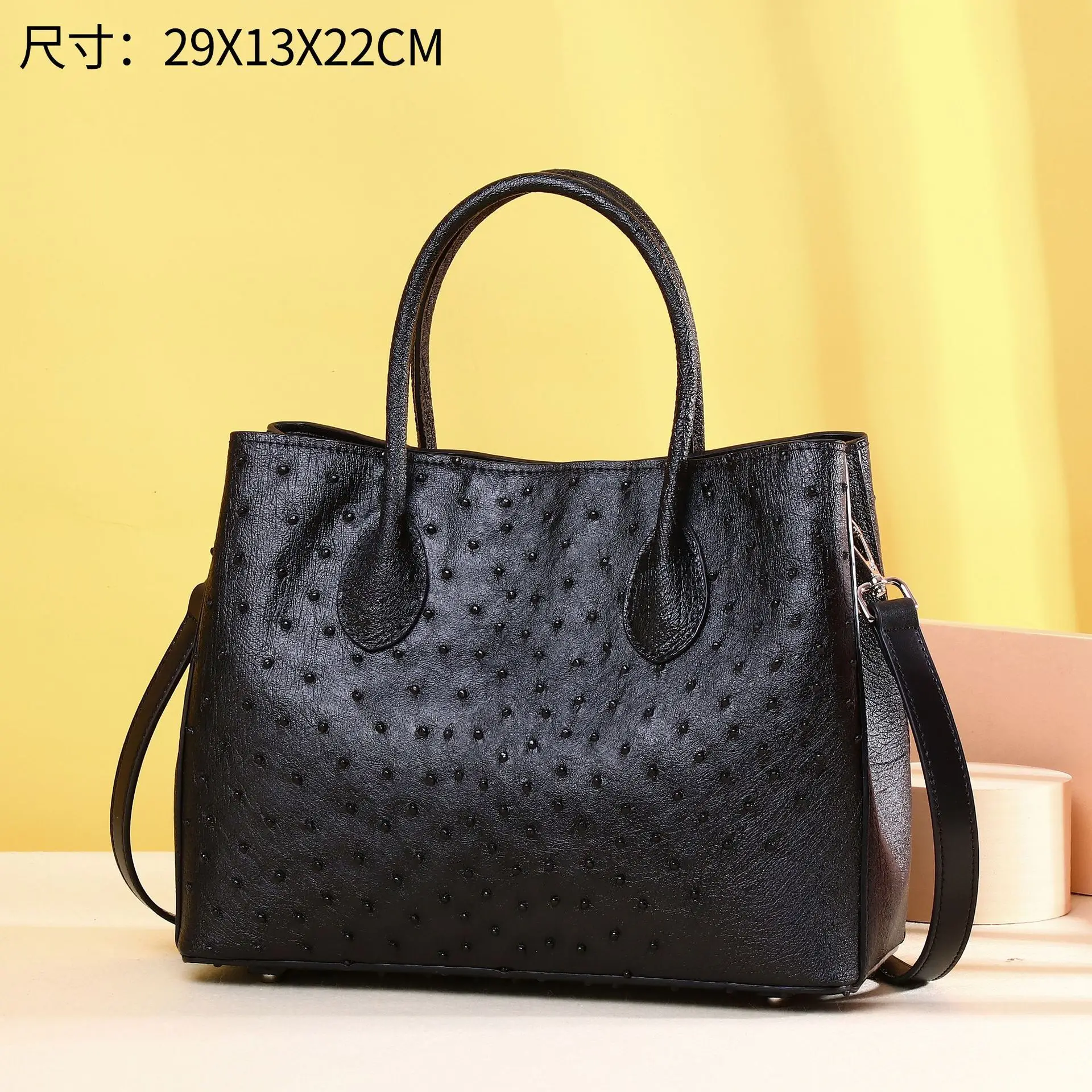 

New Women's Classic Ostrich Pattern Handbag Genuine Leather Fashion Single Shoulder Diagonal Straddle High сумка женская сумки