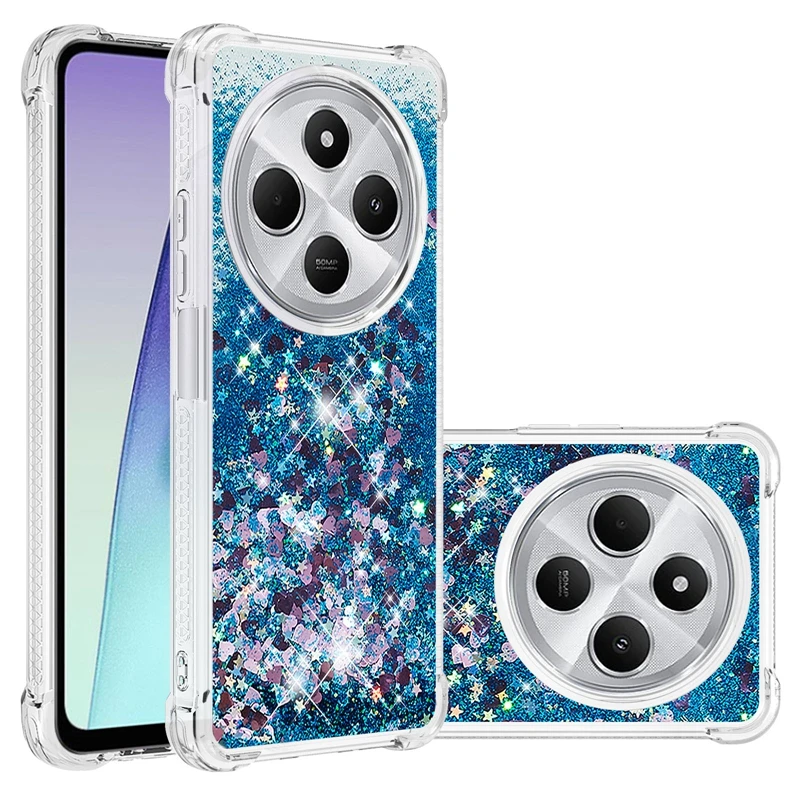 For Xiaomi Redmi 14C Case on For Funda Xiaomi Redmi 14C Cover Glitter Dynamic Liquid Case For Xiomi Redmi14C Phone Cases Coque