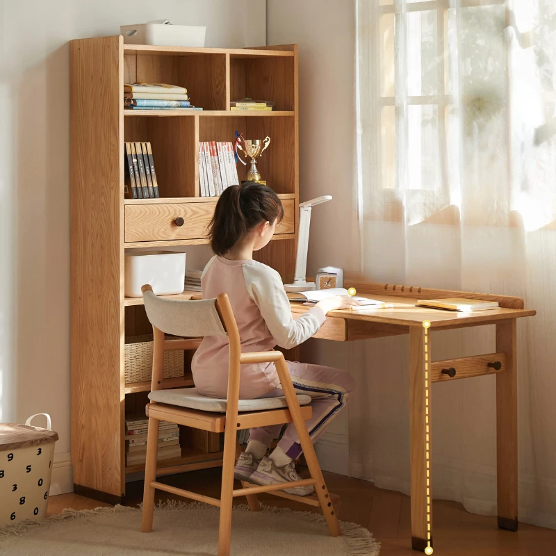 Combination Small Apartment Student Desk Youth Oak Study Table