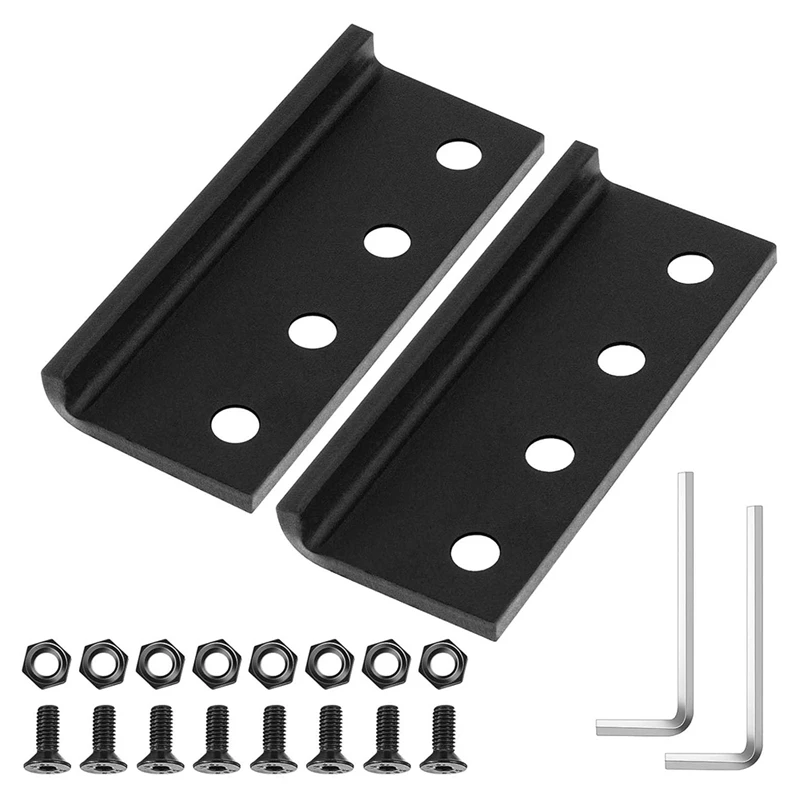 Hot 2 Set Sliding Barn Door Track Connector Sliding Barn Door Hardware L-Shaped Rail Adaptor With Screws And Nuts