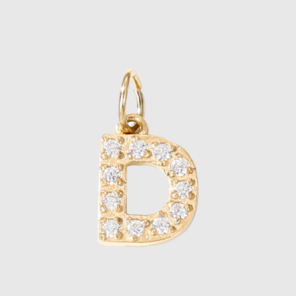 CARLIDANA Neue Edelstahl Buchstaben Anhänger Halskette Armband Alphabet Initial Charms 18K vergoldet DIY Zirkon Schmuck – Detail 12