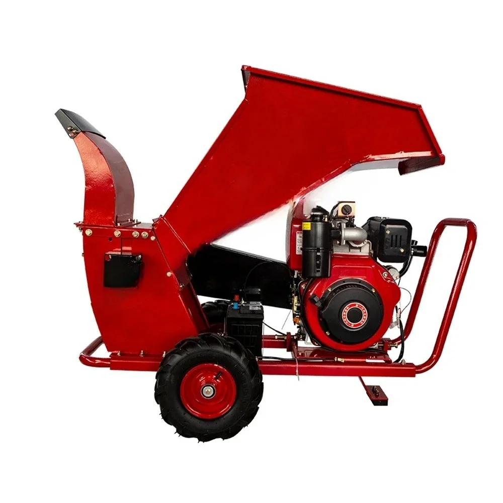 15HP D-i-esel G-as Orchard Leaf Crusher Wood Chipper Twig Shredder for 10cm to 15cm Branch