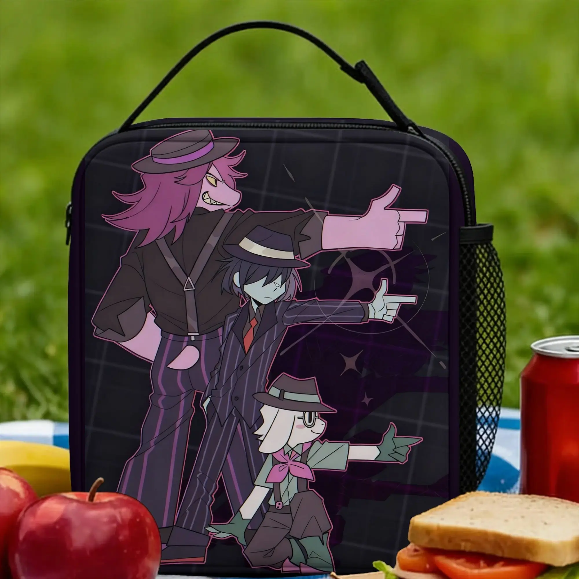 Deltarunes Susie Kris Ralsei Insulated Lunch Bags Cooler Bag Reusable,Lunch Container Video Game High Capacity Lunch Box Tote
