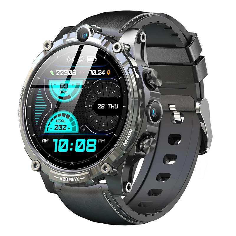 

2023 WIFI 4G Smartwatches Ip68 Waterproof Smart Watch Android 8.1 V20 2G+16G Tiktok GPS SIM Card Smartwatch for Men and Lady Oem