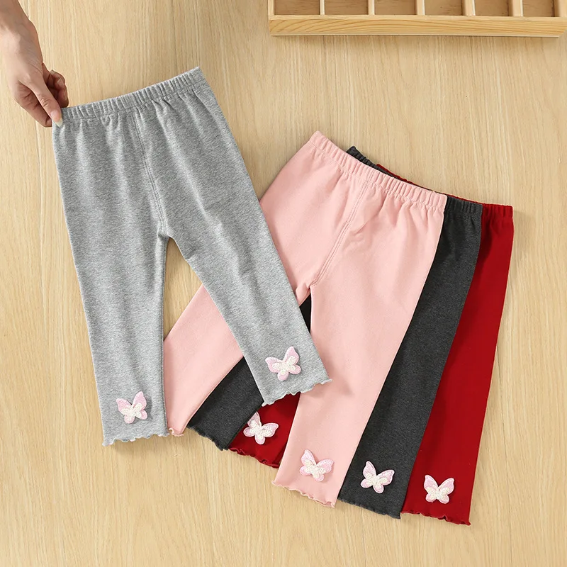 

Girls Leggings Spring and Autumn New Medium and Older Children's Trousers Cotton Cartoon Infant Pants