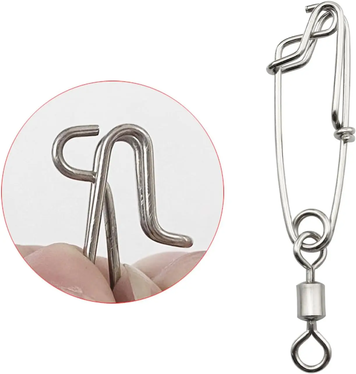 5pcs Longline Fishing Swivel Snap, Stainless Steel Longline Snap Swivels, Fishing Accessories, Eye-opening And Eye Closing Pin