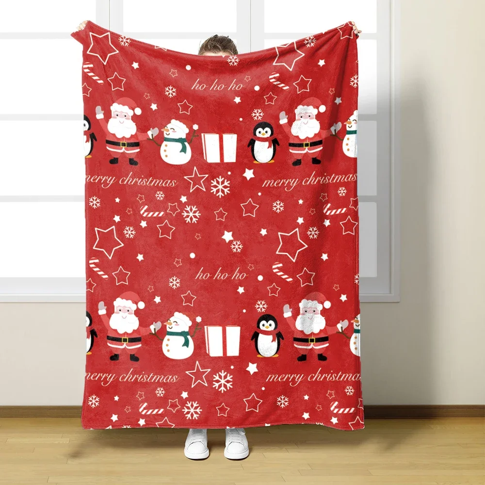Warm Christmas Winter Blanket Green and Red Flannel Bedding Blankets Bedspreads Cover Knee Blankets Decor Sofa Christmas Gifts