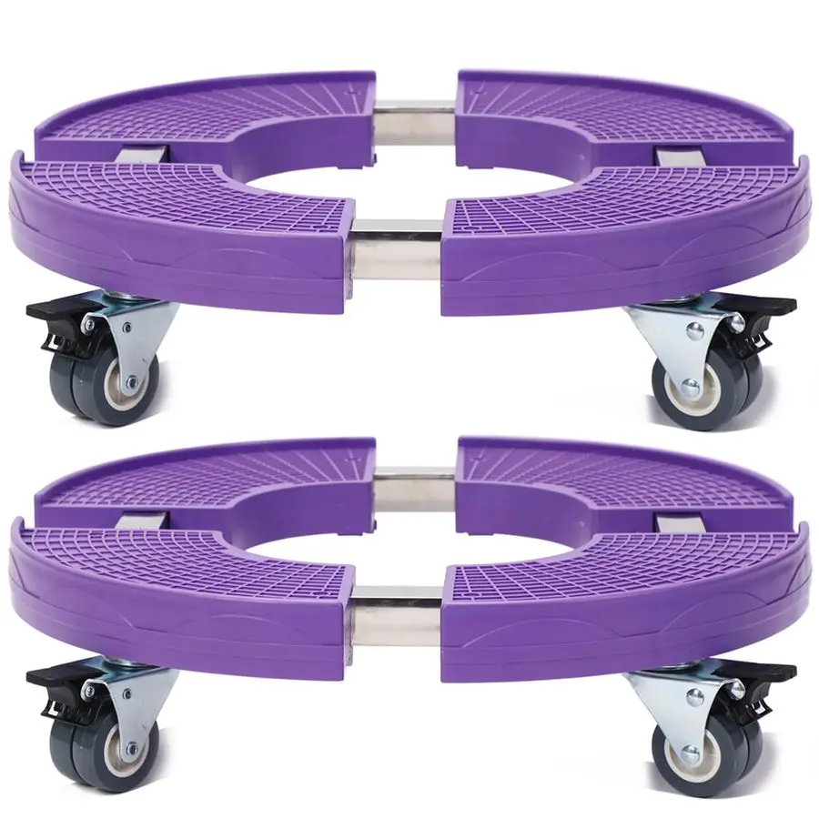 

Усиленная фиолетовая подставка для растений на колесах, регулируемая подставка для комнатных растений 1520 дюймов с роликами, большая уличная подставка для растений