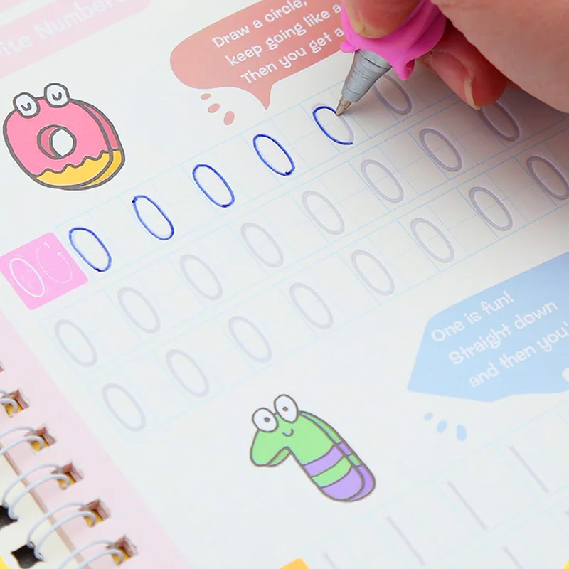 Calligraphy English Verison Free Wiping Children Reusable Writing Book Magic Practice Copybook Pen Preschools Kids