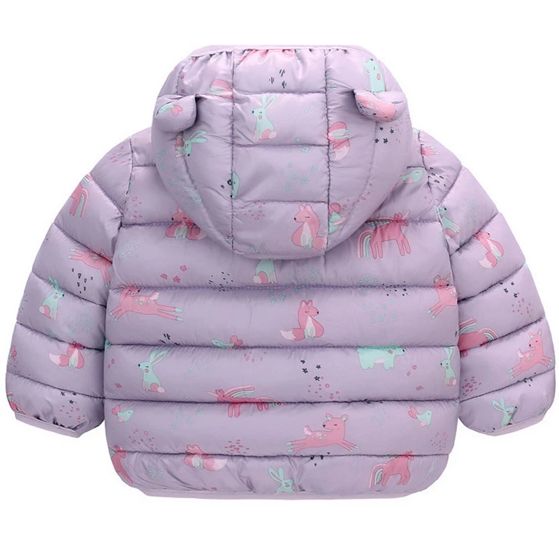 1 2 3 4 5 6 Years Baby Kids Jacket Autumn Winter Boys Full Print Cartoon Dinosaur Thick Hooded Coat For Girls Warm Down Outwear