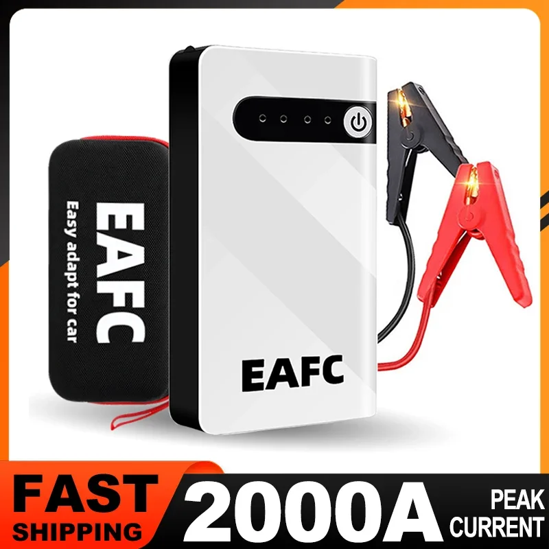 12V Jump Starter 2000A Portable Car Emergency Booster LED Flashlight Car Battery Booster Charger Starting Device with EVA Box