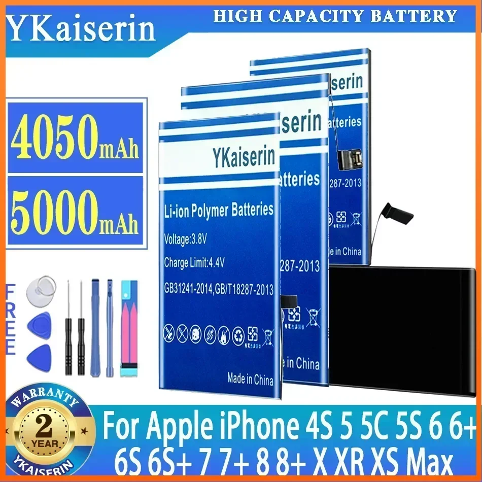 YKaiserin Battery For Apple IPhone 6 6+ 6 6S Plu 6S+ 7 Plus 7+ 8 8+ 8Plus X XR XS Max XSMax New Batteria Warranty + Track Code