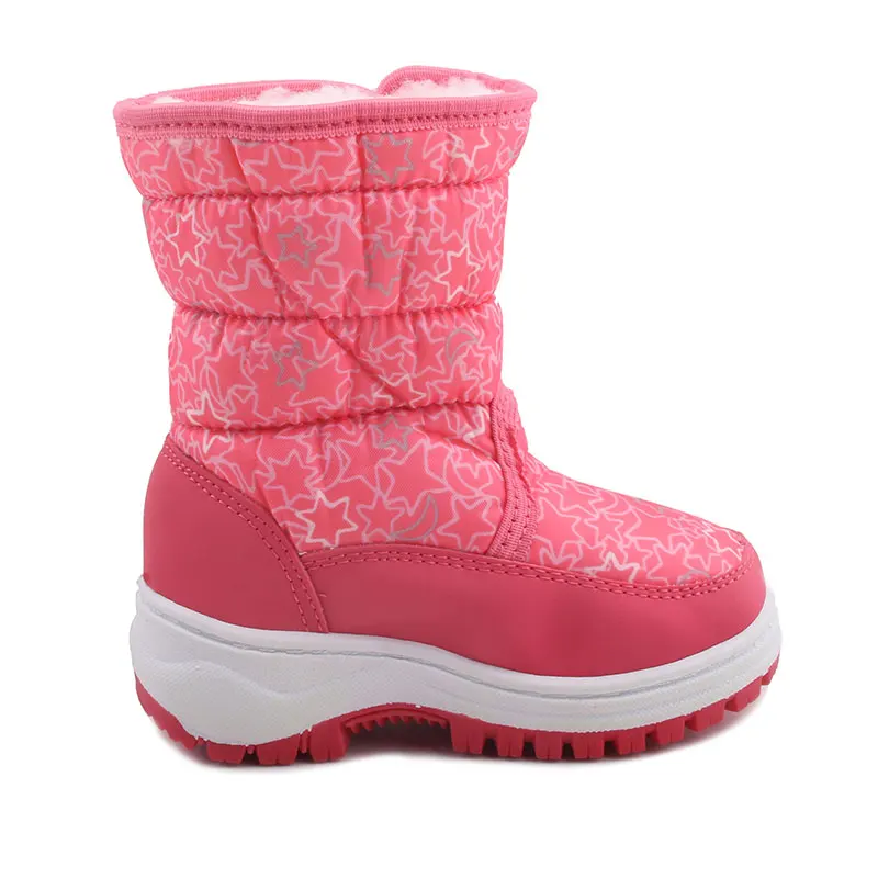 Botas de nieve impermeables para niños y niñas, zapatos cálidos de lana Real 80%, para mantener el calor a-80 grados, Invierno