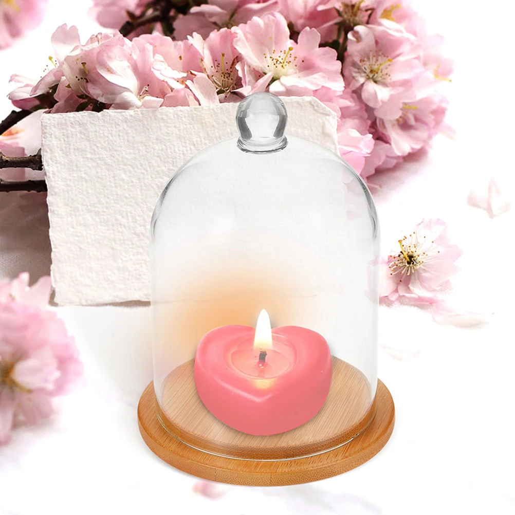 

2Pcs Eternal Flower Perfume Dome High Transparency Glass Cover for Dried Flowers Decorative Display Case for Home Wedding