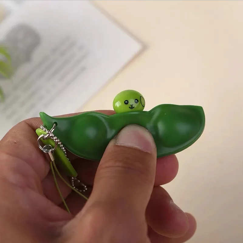 20/10 sztuk Pea Pod brelok Fidget zabawka Stress Relief wycisnąć autyzm produkty sensoryczne dla dorosłych i dzieci antystresowe śmieszne prezenty