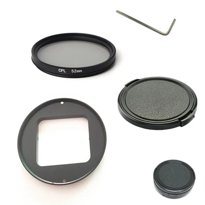 Aluminum Polarizing Filter Circular Polarizer Filter CPL Lens + Cap for GoPro Hero 5 Hero 6 Hero 7 Photography Accessories