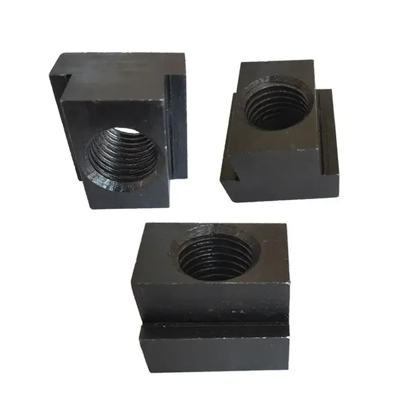 10Pcs M5 M6 M8 M10 M12 M14 DIN508 Black Oxide Finish Grade 8.8 Carbon Steel T-Slot Nut Tapped Through Slot T-nuts Furniture