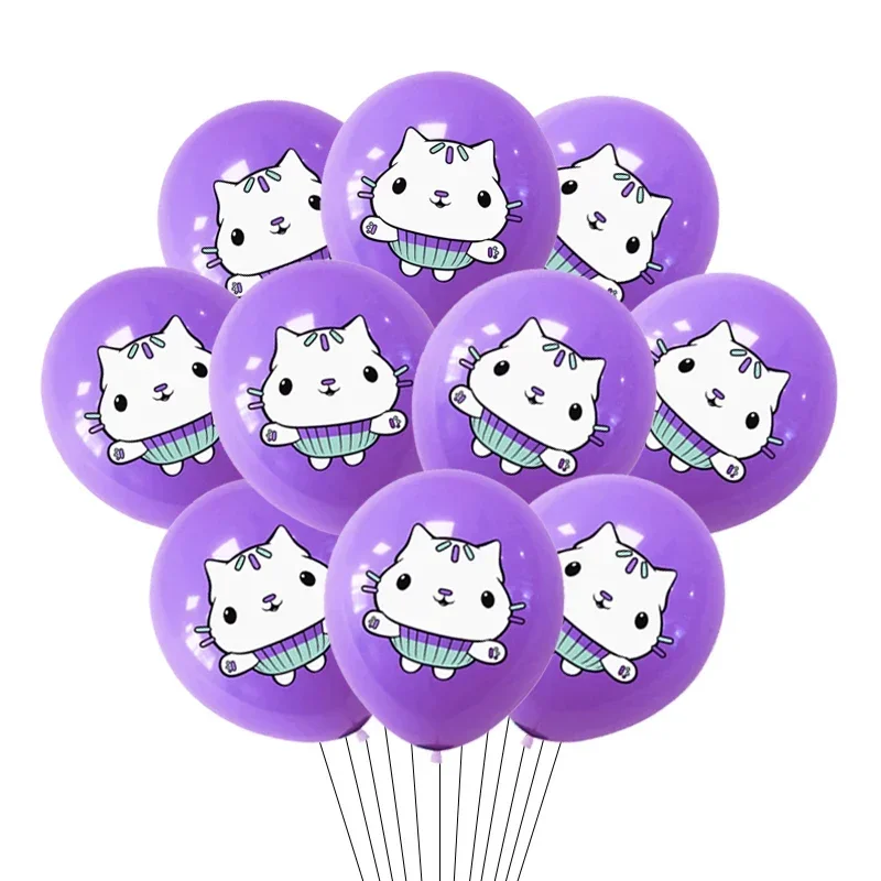 10/15 Stück 12 Zoll Cartoon Gabby Dollhouse Katzen-Print Latex-Ballons Konfetti-Globos Geburtstagsparty Babyparty Deko Helium