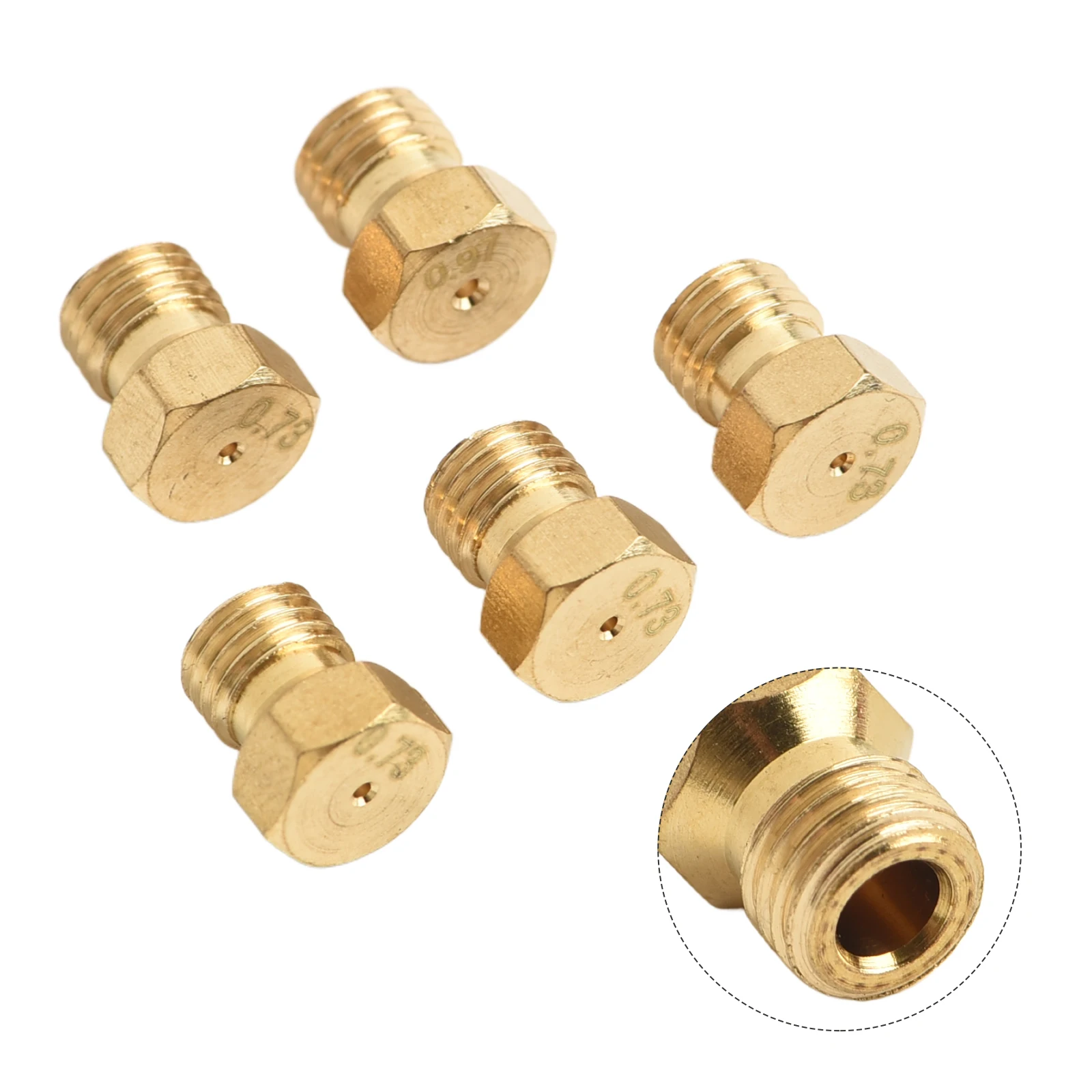 Natural Gas Conversion Nozzles 5PCS for 5 Burner Gas Stoves For LPG Cooktop to Natural Gas Hob Injector Kit Brass Material