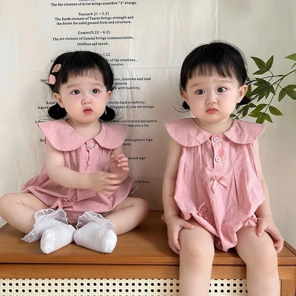 

Shorts Climb Bow Baby Romper Infant Romper Casual Outfit Bow Baby Jumpsuit Cotton 0-18 Month Bow Baby Bodysuit Newborn Baby