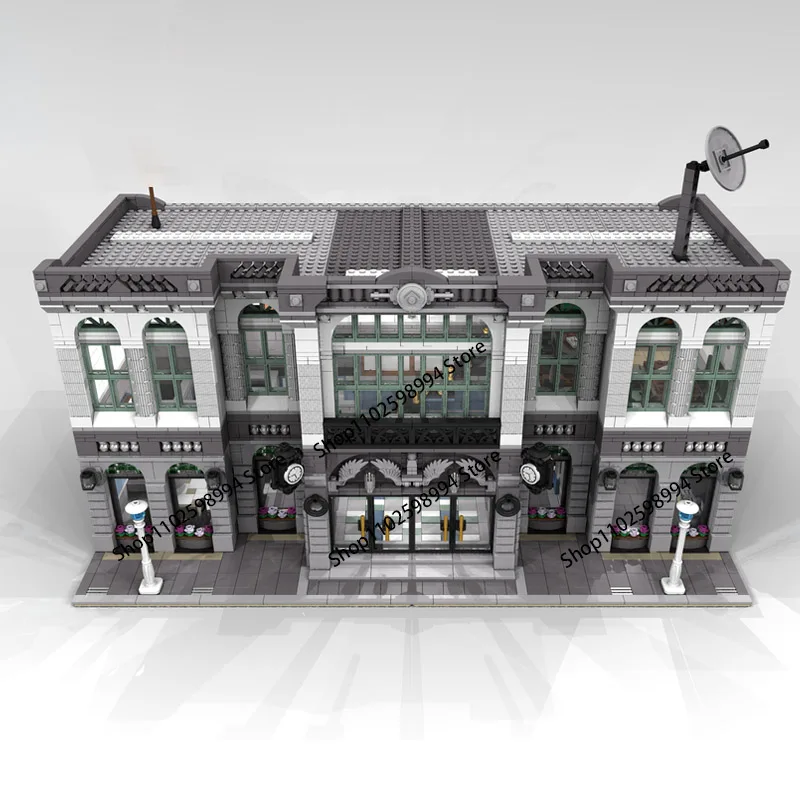 3877Pcs MOC City Modular Buildings Brick Bank Downtown Compatible 10251 Street View Architecture Model Kids Birthday Gifts Toys