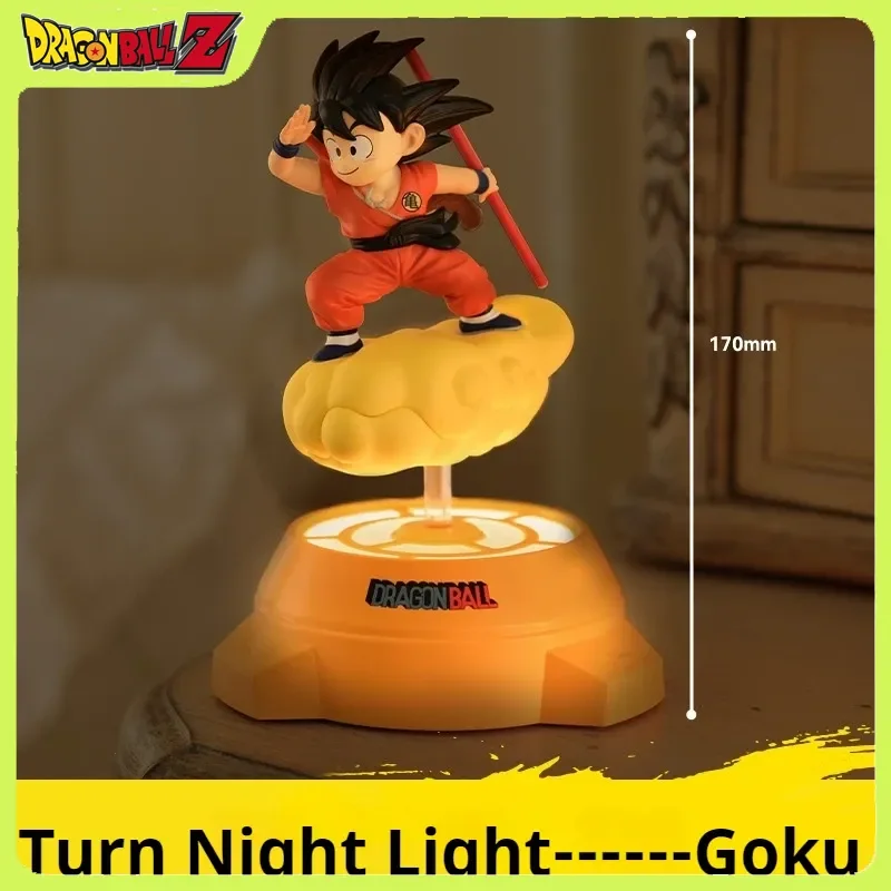 

Dragon Ball Goku Rotating Night Light With Action Figure - Usb Anime Bedside Lamp ，Gifts For Goku Fans, Anime Collectible Decor