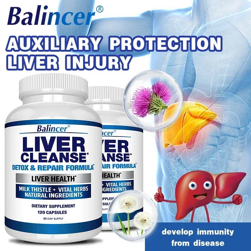 Liver Cleanse Detox Restorer - Organic Milk Thistle Extract Capsules To Help Liver Function, Replenish Energy and Vitality