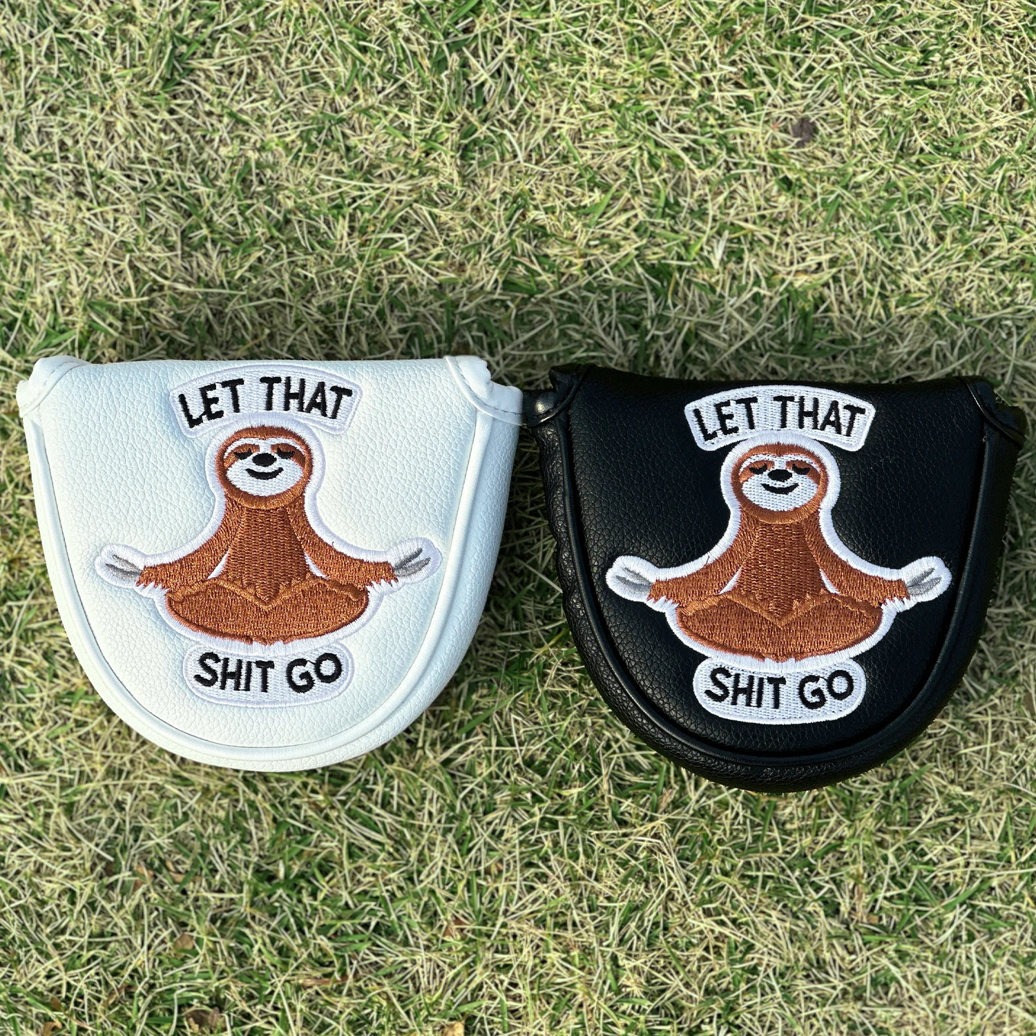 1pc Sloth Fun Design Style Club Head Cover|Semi-circle Putter Cover, PU Material with Advanced Embroidery for Most Brands