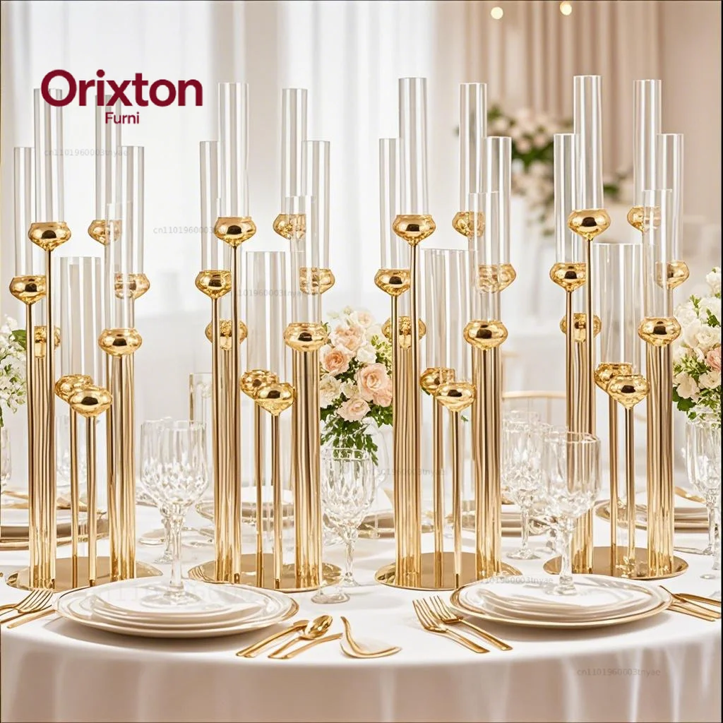 2Pcs,5 Pcs,10Pcs Metal Candlesticks for Home Decoration, 8 Arms Candle Holders, 91 cm Height