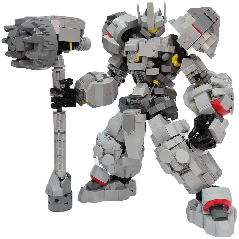 Overwatched Reinhardt Tank Hero Hammer Dva Gun Building Block Kit Bastion Rabbit D.va Figure Brick Model Toy Kid Birthday Gift