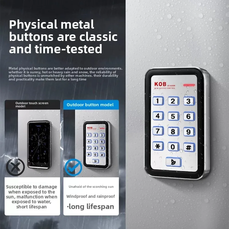 KOB fingerprint access control all-in-one machine card swiping password embedded metal reading head outdoor waterproof rainproof