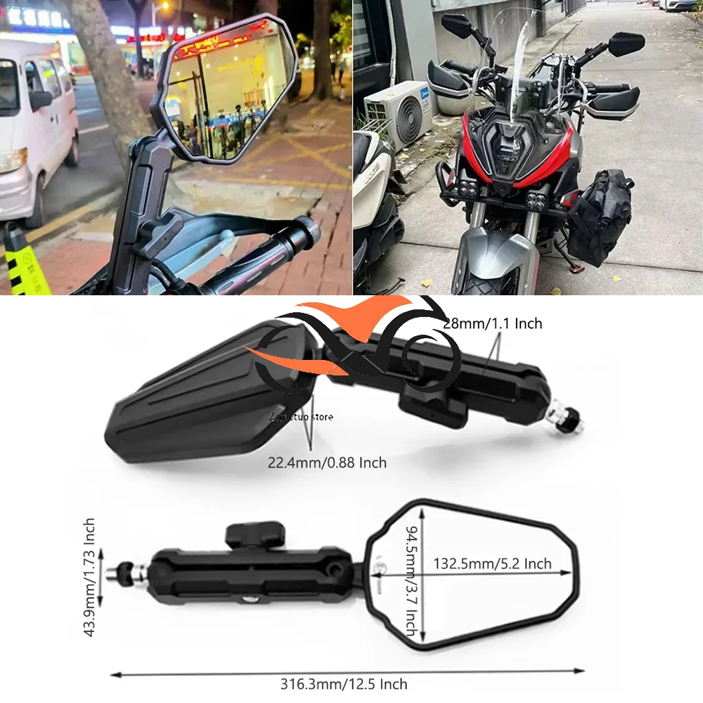 

High Quality Universal Motorcycle Rear View Mirrors Foldable Rear View Handlebar Side Mirror Angle Adjustable